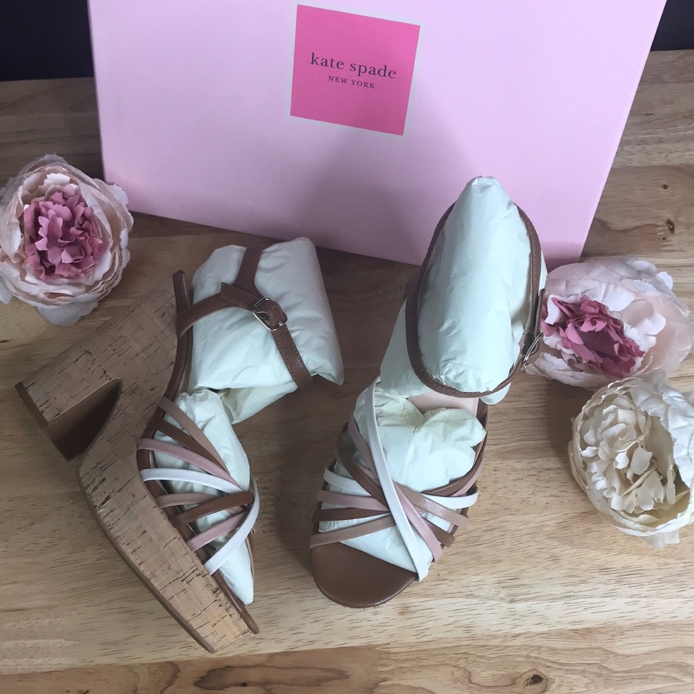 Kate Spade Leather Platform Sandals 8.5M